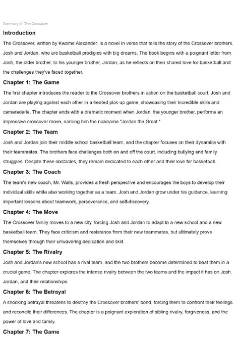 The Crossover - are - Summary of: The Crossover Introduction The ...