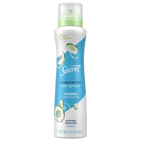 Secret Deodorant, Cucumber + Hemp Seed Oil, Dry Spray (4.1 oz) Delivery ...