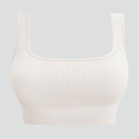 SNKSDGM Female Women's Tank Tops Square Neck Womens White Tank Top ...