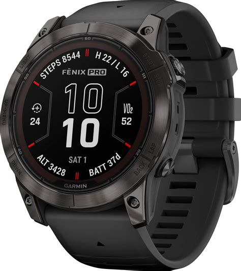 Garmin fenix 7X Pro Sapphire Solar GPS Smartwatch 51 mm Fiber-reinforced polymer Carbon Gray DLC ...
