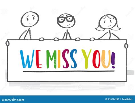 We Miss You - People Holding Poster Stock Illustration - Illustration ...