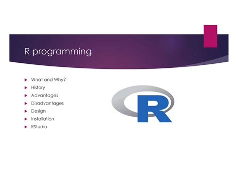 Introduction - Lecture notes 2 - R programming What and Why? History ...