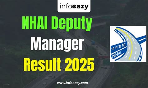NHAI Deputy Manager Result 2025 Out, Download Merit List @nhai.org