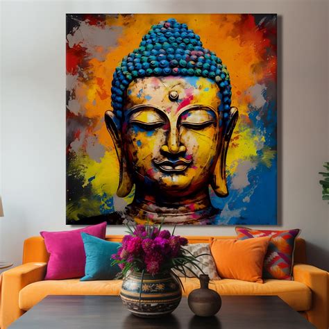 Serene Wisdom: Lord Buddha Wall Art Paintings for Home and Office Decor