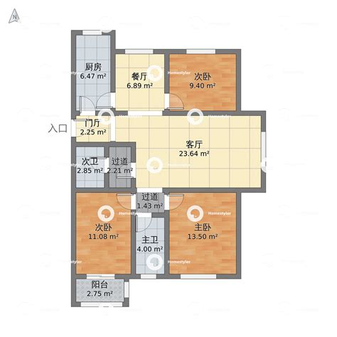 北京市通州区 荔景园小区3室2厅2卫 126m²-v2户型图 - 小区户型图 -躺平设计家