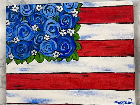 American Flag Canvas Painting at Jake Town blog