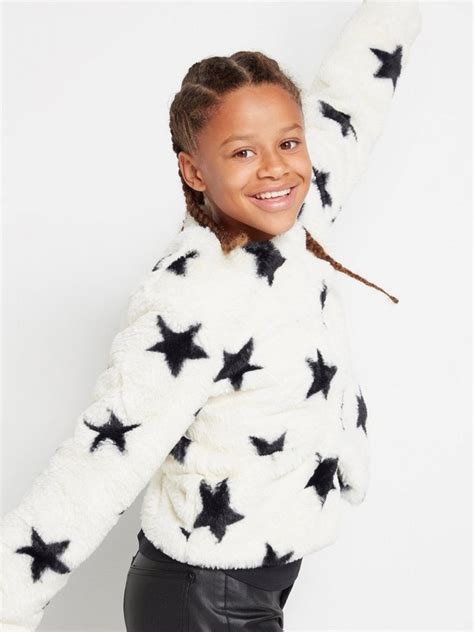 Fake fur jacket with star pattern | Lindex
