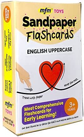 Buy MFM TOYS Montessori Sandpaper Tactile Flashcards (Uppercase Letters ...