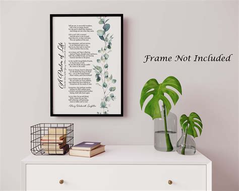 A Psalm of Life Poem Henry Wadsworth Longfellow Poetry Poster Print ...