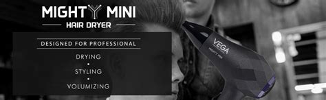 VEGA PROFESSIONAL Mighty Mini 1000W Hair Dryer for Men & Women with 2 ...