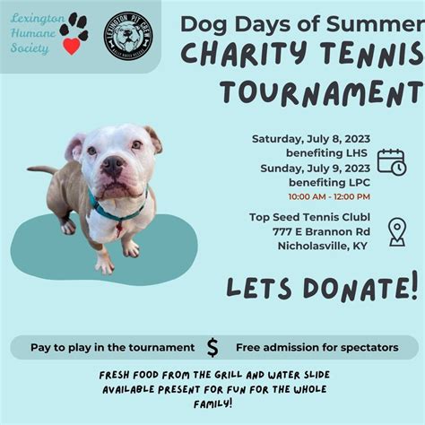 Dog Days of Summer Charity Tennis Tournament, 777 E Brannon Rd ...
