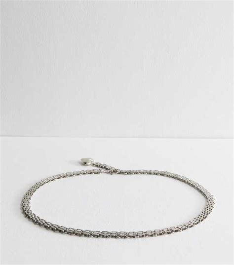 Silver Tone Heart Charm Chain Belt | New Look