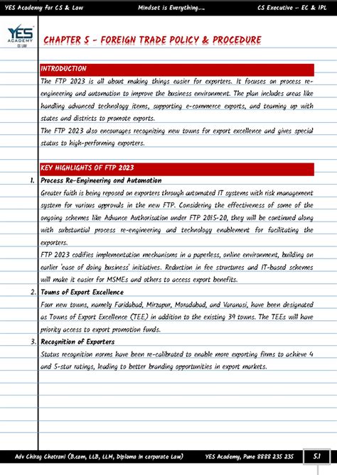 CS Executive EC IPL Chapter 6: Law on Special Economic Zones Explained ...