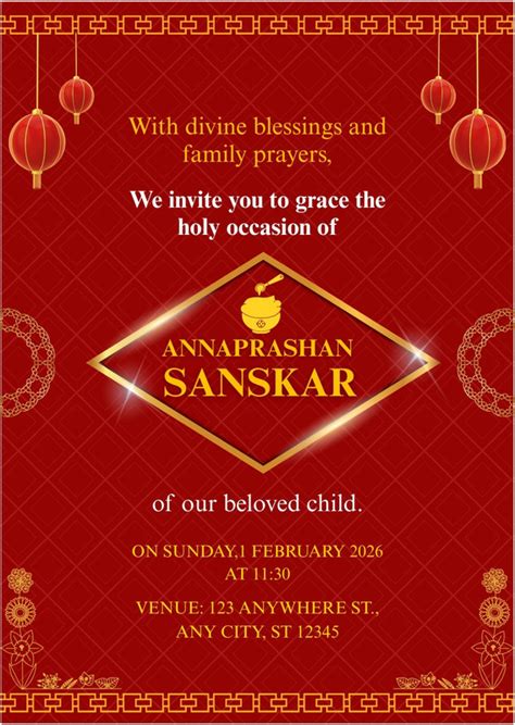 Free Annaprashan Invitation Card (Rice Ceremony) Templates