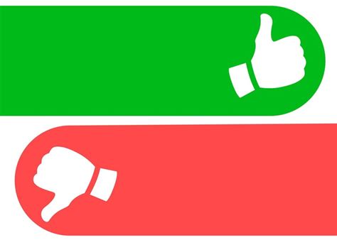 Thumbs up and thumbs down icons like and dislike symbols approval and ...