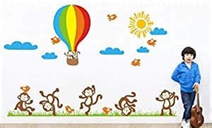 Walltech Team Monkey Wall Sticker| Beautiful Design Wall Decoration ...