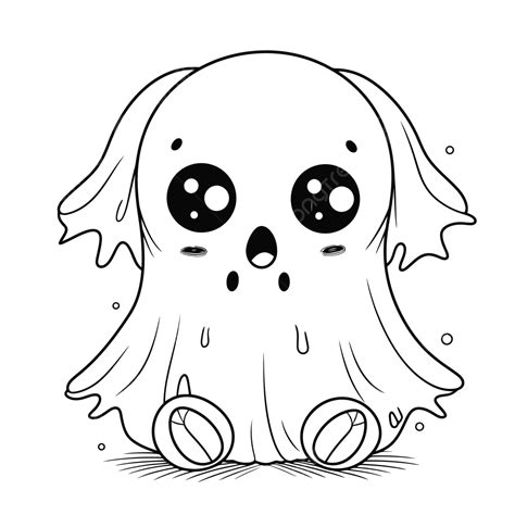 Ghost Outline Coloring Page