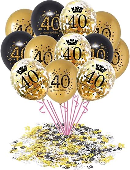 BOYATONG Geburtstag Jubiläum Feier Party Ballons, 40 Geburtstag Deko ...