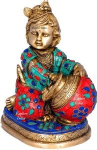 Explore india Brass Baby Krishna Hand Carved Sculpture -Butter Thief ...