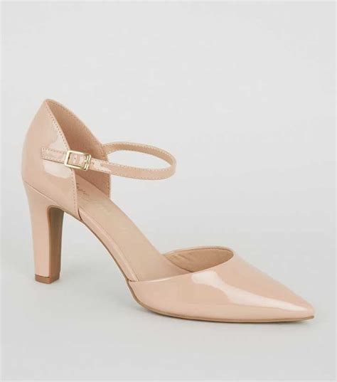 Cream Patent 2 Part Pointed Court Shoes | New Look