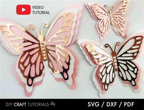 3d layered butterfly svg free