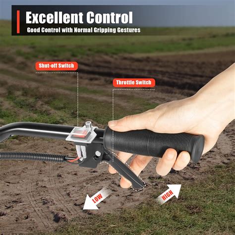 PIAOCAIYIN Gas Mini Tiller Cultivator, 52cc 2-Stroke Rototiller India ...