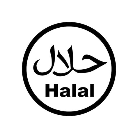 Logo di alimenti halal certificati Logo di etichette alimentari halal ...
