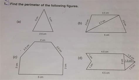 Find the perimeter of the following figures. - Brainly.in
