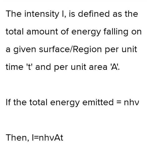 Define the term "Intensity" in the photon picture of electromagnetic ...