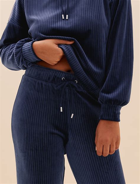 Buy Velour Flexifit™ Ribbed Lounge Jogger at Marks & Spencer