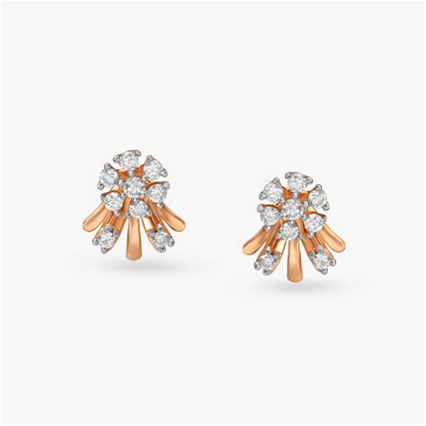 Blooming Elegance Diamond Floral Stud Earrings