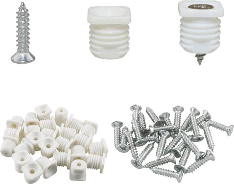 Rok Hardware 8mm Plastic Hinge Dowel Inserts with Screws, 100 Pack ...