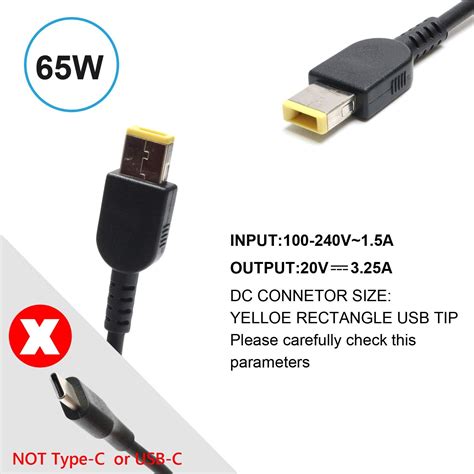 Lenovo 65W 20V 3.25A USB Tip original Laptop Charger Adapter For Ideap