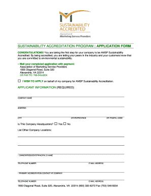 Fillable Online cdn amsp Sustainability accreditation program ...