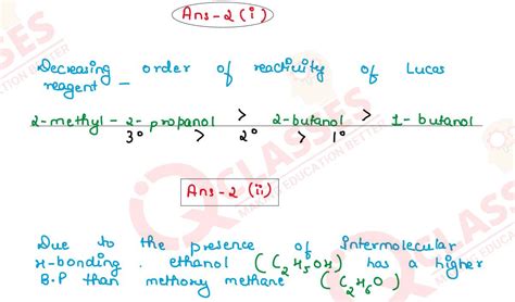(i) Arrange the following alcohols in order of decreasing activity ...