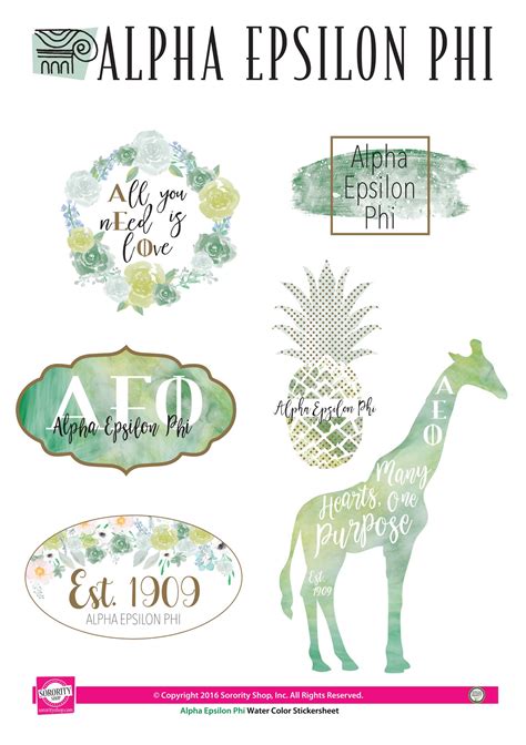 Alpha Epsilon Phi Water Color Stickers – SororityShop