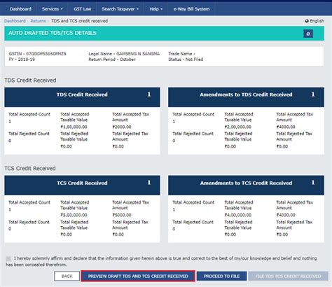 GST: How to file details in TDS & TCS Credit Received table