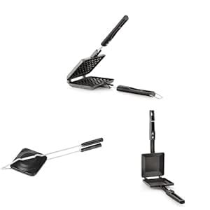 Tosaa Waffle Maker, Sandwich Toaster - Gas Compatible, Non-Stick, Black ...