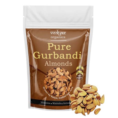 Vedyaz Organics 100% Pure Afghan Gurbandi Badam - 500 Gm - Fresh ...