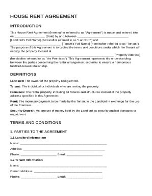 House Rent Contract Template Form - Fill Online, Printable, Fillable ...