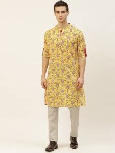 Ode by House of Pataudi Men Printed Straight Kurta - Buy Ode by House ...
