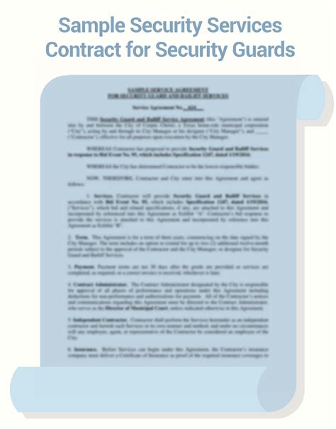5 Free Security Guard Contract Samples & How to Create a Security ...