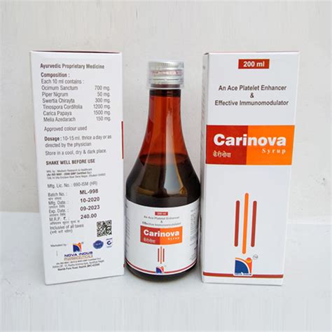 Carinova Syrup - An Ace Platelet Enhancer - Nova Indus Pharmaceuticals