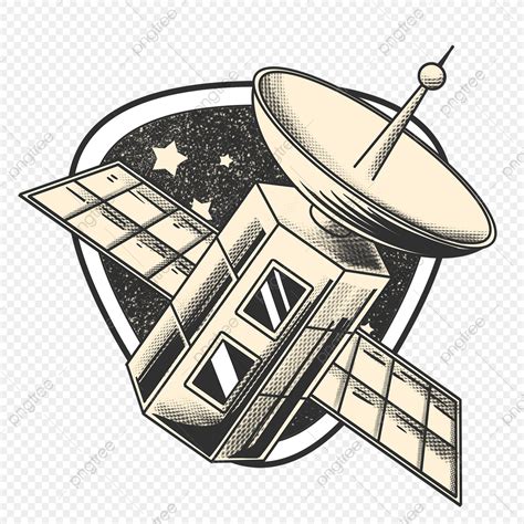 Space Series Retro Satellite Stickers, Aerospace, Satellite, Sticker ...