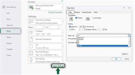 Image result for Paper Setting in Excel
