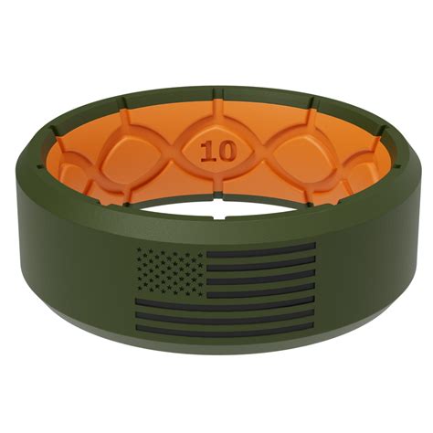 Groove Life | Edge Hero - America Moss Green & Black Flag Ring