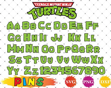 Teenage mutant ninja turtles font svgdxfpng/Teenage mutant
