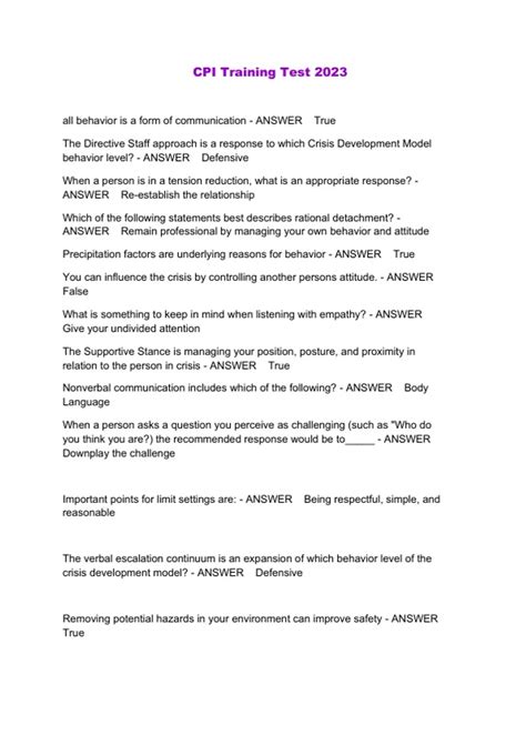 CPI Certification Test 100% Correct 2023, CPI Certification Training ...