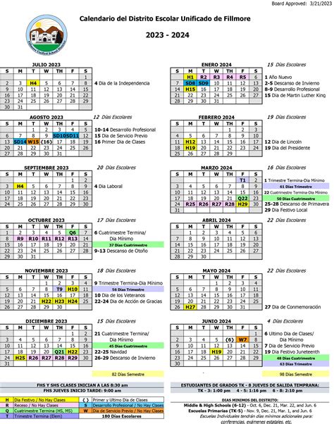 2023-2024 School Year Calendar [English/Spanish] — Fillmore Unified ...