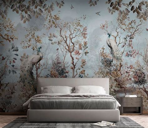 Wall Mural Photo Wallpaper Chinoiserie Chinese style plants and ...